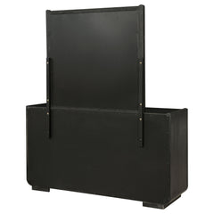 Leandro Burnished Black 8-drawer Bedroom Dresser with Mirror - Ornate Home