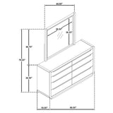 Leandro Burnished Black 8-drawer Bedroom Dresser with Mirror - Ornate Home