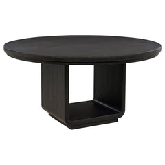 Leandro Burnished Black/Cream 7-piece Round Dining Table Set - Ornate Home