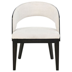 Leandro Burnished Black/Cream Upholstered Dining Arm Chair (Set of 2) - Ornate Home