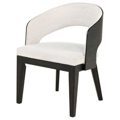 Leandro Burnished Black/Cream Upholstered Dining Arm Chair (Set of 2) - Ornate Home