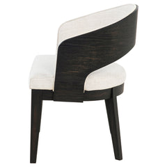 Leandro Burnished Black/Cream Upholstered Dining Arm Chair (Set of 2) - Ornate Home