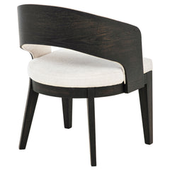 Leandro Burnished Black/Cream Upholstered Dining Arm Chair (Set of 2) - Ornate Home