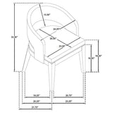 Leandro Burnished Black/Cream Upholstered Dining Arm Chair (Set of 2) - Ornate Home