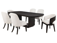 Leandro Cream/Burnished Black 5-piece Rectangular Dining Table Set - Ornate Home