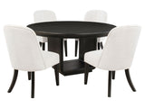 Leandro Cream/Burnished Black 5-piece Round Dining Table Set - Ornate Home