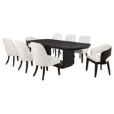 Leandro Cream/Burnished Black 7-piece Rectangular Dining Table Set - Ornate Home