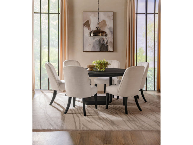 Leandro Cream/Burnished Black 7-piece Round Dining Table Set - Ornate Home