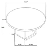 Leandro Cream/Burnished Black 7-piece Round Dining Table Set - Ornate Home