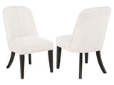 Leandro Cream/Burnished Black Upholstered Dining Side Chair (Set of 2) - Ornate Home