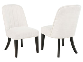 Leandro Cream/Burnished Black Upholstered Dining Side Chair (Set of 2) - Ornate Home