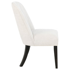 Leandro Cream/Burnished Black Upholstered Dining Side Chair (Set of 2) - Ornate Home