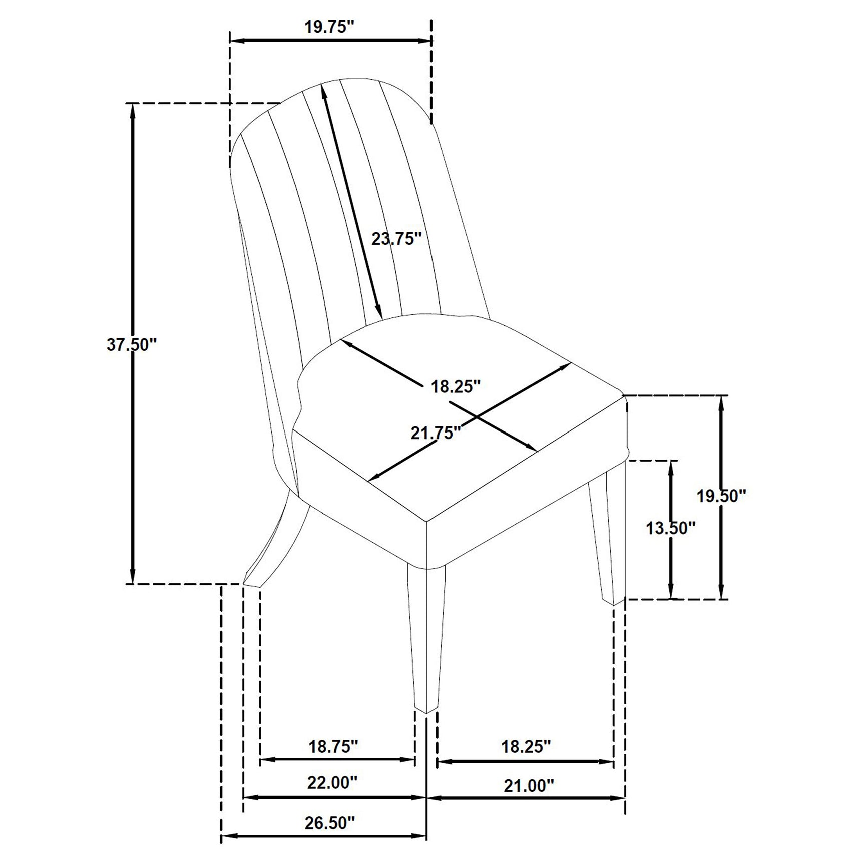 Leandro Cream/Burnished Black Upholstered Dining Side Chair (Set of 2) - Ornate Home