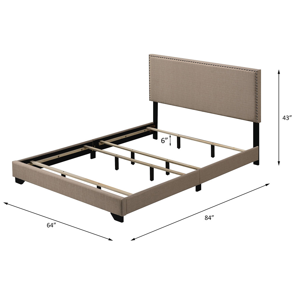 Leandros Beige Queen Bed - Ornate Home