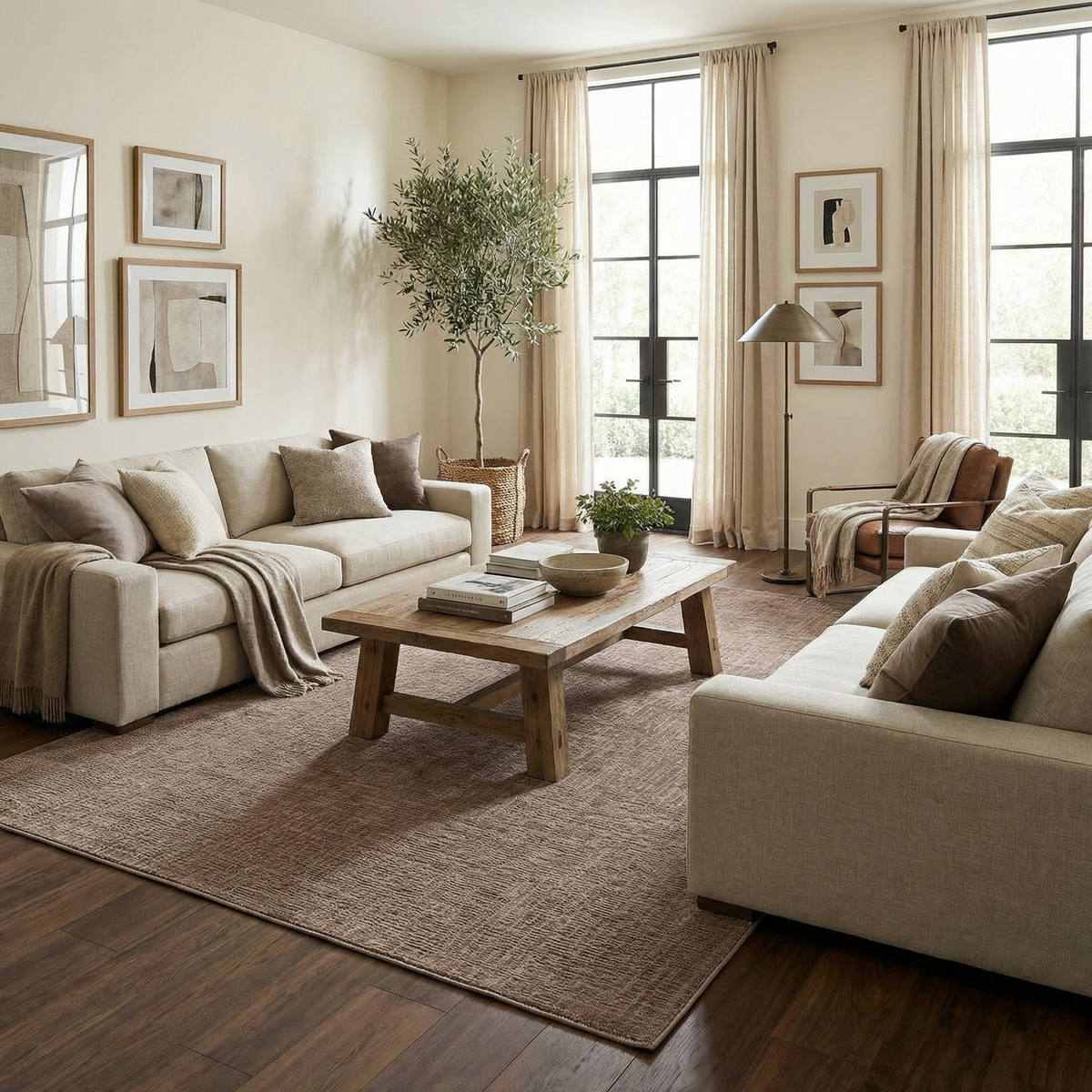 Leanna Light Brown Washable Area Rug - Ornate Home