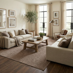 Leanna Light Brown Washable Area Rug - Ornate Home
