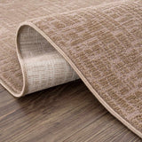 Leanna Light Brown Washable Area Rug - Ornate Home