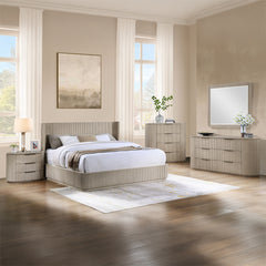 Leanna Light Oak Queen Bed - Ornate Home