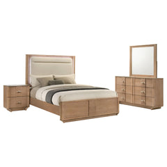 Leanne Light Oak 4-piece Eastern King Bedroom Set - Ornate Home