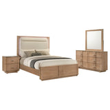 Leanne Light Oak 4-piece Queen Bedroom Set - Ornate Home