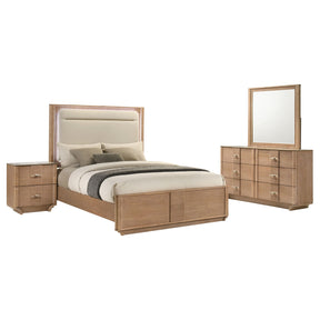 Leanne Light Oak 4-piece Queen Bedroom Set - Ornate Home