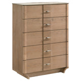 Leanne Light Oak 5-drawer Sinter Stone Top Chest of Drawers - Ornate Home