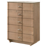 Leanne Light Oak 5-drawer Sinter Stone Top Chest of Drawers - Ornate Home