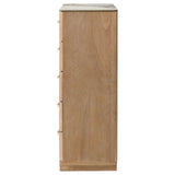 Leanne Light Oak 5-drawer Sinter Stone Top Chest of Drawers - Ornate Home