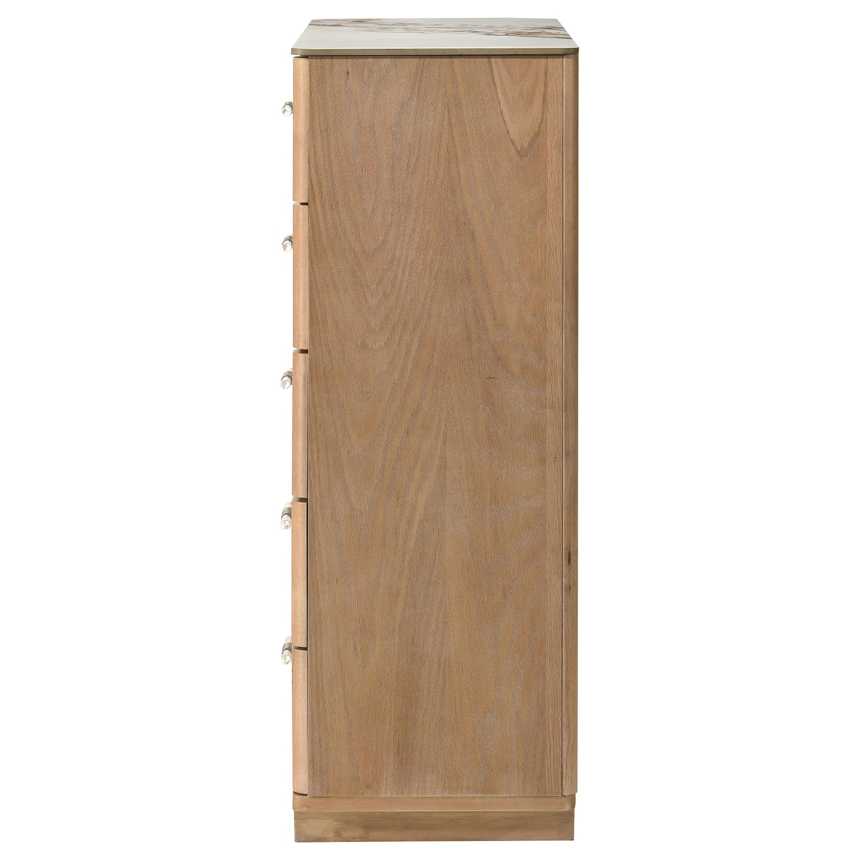 Leanne Light Oak 5-drawer Sinter Stone Top Chest of Drawers - Ornate Home