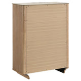 Leanne Light Oak 5-drawer Sinter Stone Top Chest of Drawers - Ornate Home