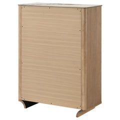 Leanne Light Oak 5-drawer Sinter Stone Top Chest of Drawers - Ornate Home