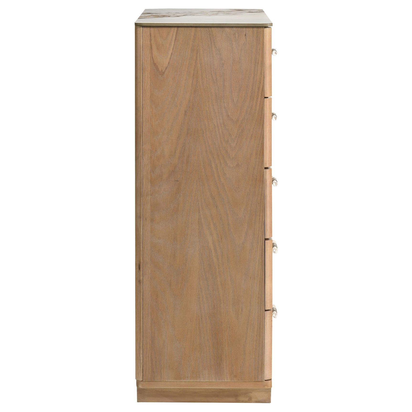Leanne Light Oak 5-drawer Sinter Stone Top Chest of Drawers - Ornate Home