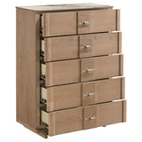 Leanne Light Oak 5-drawer Sinter Stone Top Chest of Drawers - Ornate Home