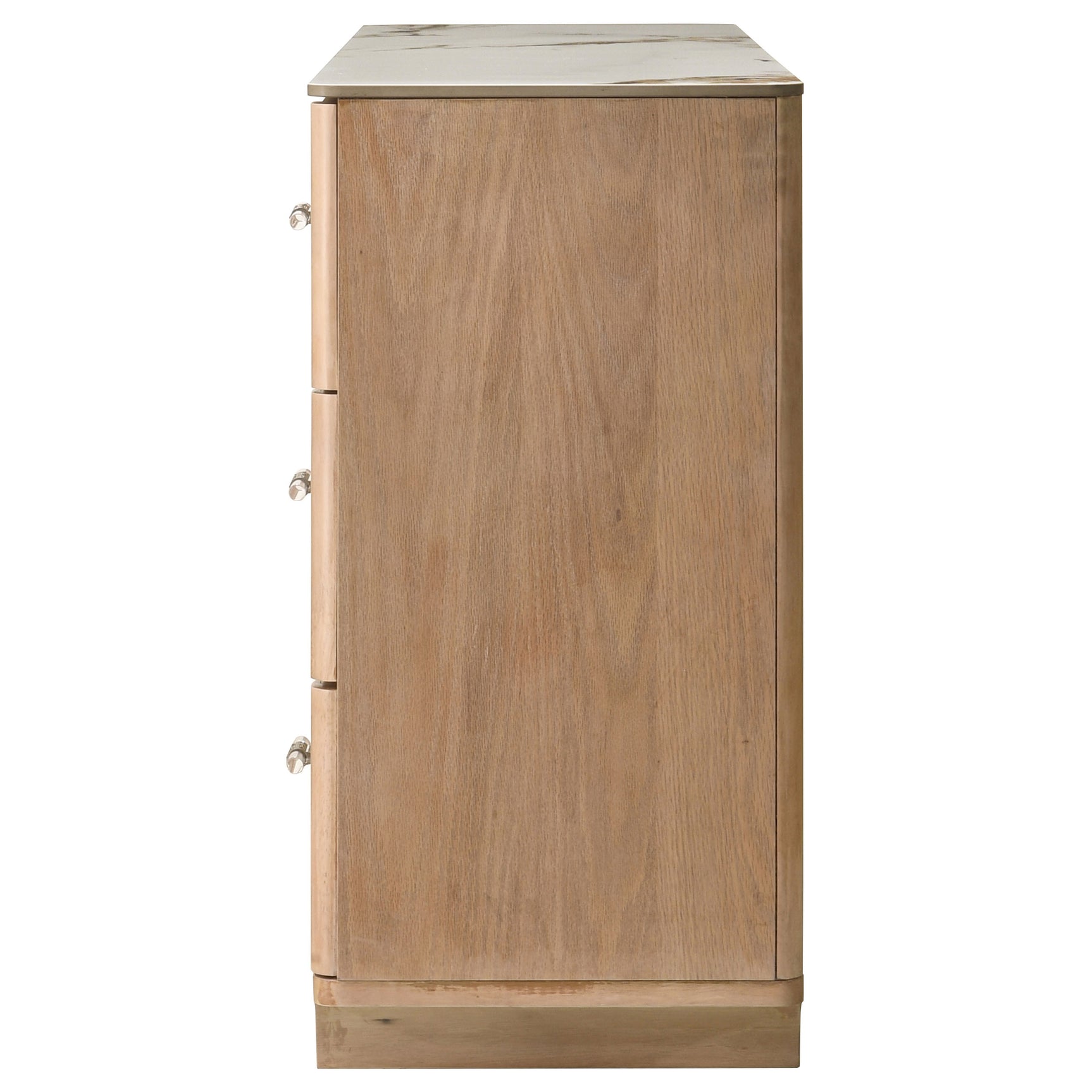 Leanne Light Oak 6-drawer Sinter Stone Top Dresser Cabinet - Ornate Home