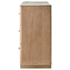 Leanne Light Oak 6-drawer Sinter Stone Top Dresser Cabinet - Ornate Home