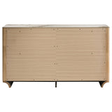 Leanne Light Oak 6-drawer Sinter Stone Top Dresser Cabinet - Ornate Home