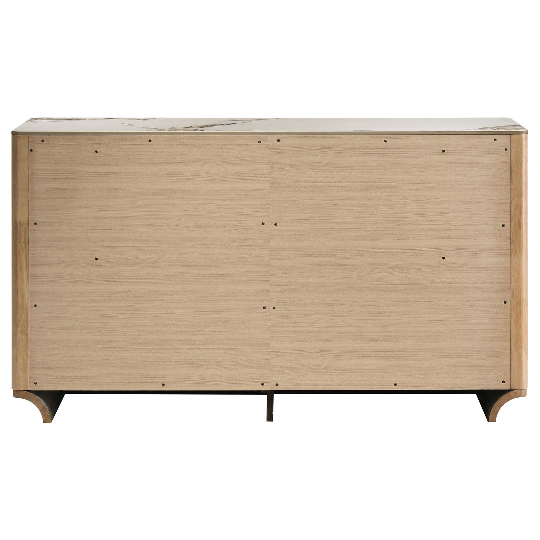 Leanne Light Oak 6-drawer Sinter Stone Top Dresser Cabinet - Ornate Home