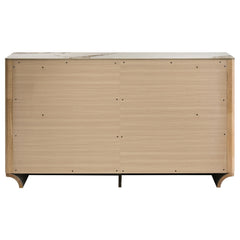 Leanne Light Oak 6-drawer Sinter Stone Top Dresser Cabinet - Ornate Home