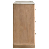 Leanne Light Oak 6-drawer Sinter Stone Top Dresser Cabinet - Ornate Home