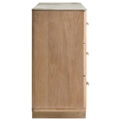 Leanne Light Oak 6-drawer Sinter Stone Top Dresser Cabinet - Ornate Home