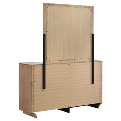 Leanne Light Oak 6-drawer Sinter Stone Top Dresser and Mirror - Ornate Home