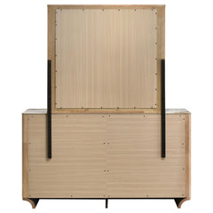 Leanne Light Oak 6-drawer Sinter Stone Top Dresser and Mirror - Ornate Home