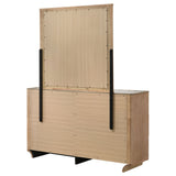 Leanne Light Oak 6-drawer Sinter Stone Top Dresser and Mirror - Ornate Home