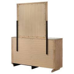 Leanne Light Oak 6-drawer Sinter Stone Top Dresser and Mirror - Ornate Home