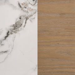 Leanne Light Oak 6-drawer Sinter Stone Top Dresser and Mirror - Ornate Home