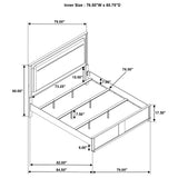 Leanne Off White/Light Oak Eastern King LED Panel Bed - Ornate Home