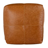 Leather Chestnut Pouf - Ornate Home
