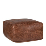 Leather Kona Brown Pouf - Ornate Home
