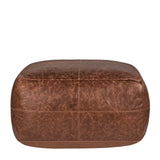 Leather Kona Brown Pouf - Ornate Home