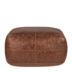 Leather Kona Brown Pouf - Ornate Home